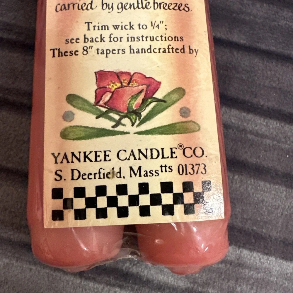 Vtg Yankee Candle Company Salt Mist Rose 6 Inch 2 Set Of 2 =4 Taper Candles NOS